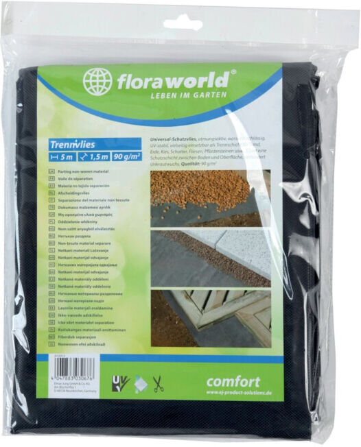 floraworld Toile anti-mauvaises herbes 1x5m 90g/m² gris foncé (012013)