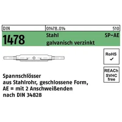 Zubehör Kette + Seil, Spannschloss DIN 1478 geschlossen SP-AE M 24 Stahl 3.6 galvanisch verzinkt galvanisch verzinkt
