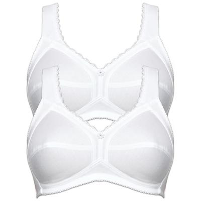 Entlastungs-BH SUSA "2er Pack Entlastungs BH Cotton", Damen, Gr. 75, Cup A, weiß, Stoff, Obermaterial: 100% Baumwolle CO., BHs Entlastungs-BH