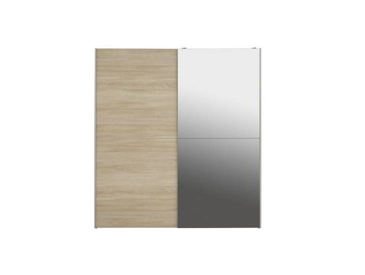 freiraum Schwebetürenschrank WHITE KISS 2 Türen, Sonoma Eiche Dekor / Spiegel - 170,3x190,5x61,2cm (B/H/T)
