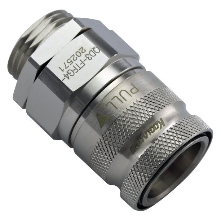 Koolance QD3 Quick-Disconnect-Verbindung, 10mm AG mit G1/4"-Zoll-IG zu Quick-Disconnect - nickel (QD3-FTFG4-P)