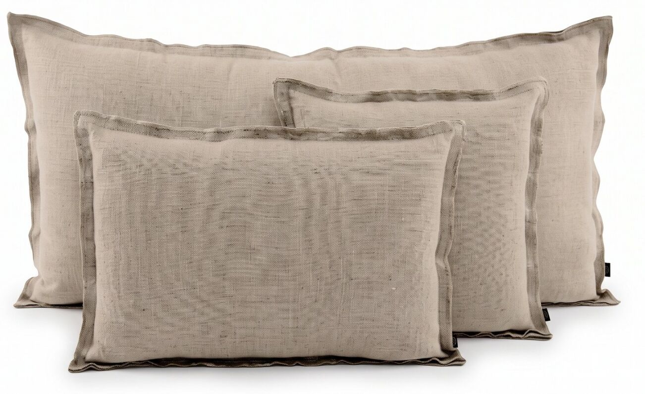 HAOMY Housse de coussin en lin lavé naturel 40 x 60 cm - Seoni