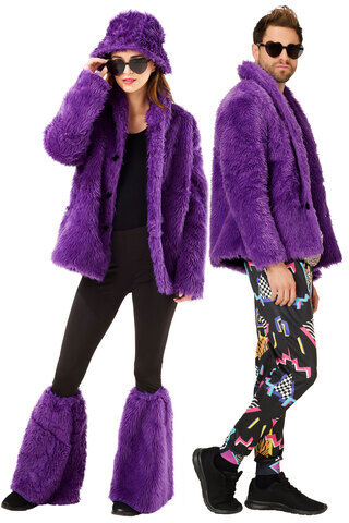 Plüschjacke, lila