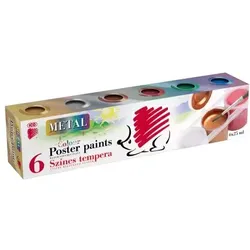 ICO Igel: Metallische Tempera im Tiegel – 6er-Set