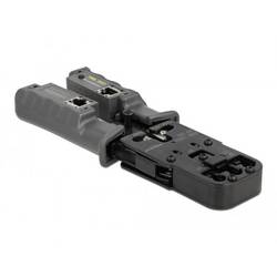 Delock 90511 90511 Crimpzange Quetschverbinder, Kabelverbinder, Modularstecker, Steckverbinder Inkl. Kabelschneider, Inkl. Abisolierwerkzeug RJ45, RJ12, RJ10,