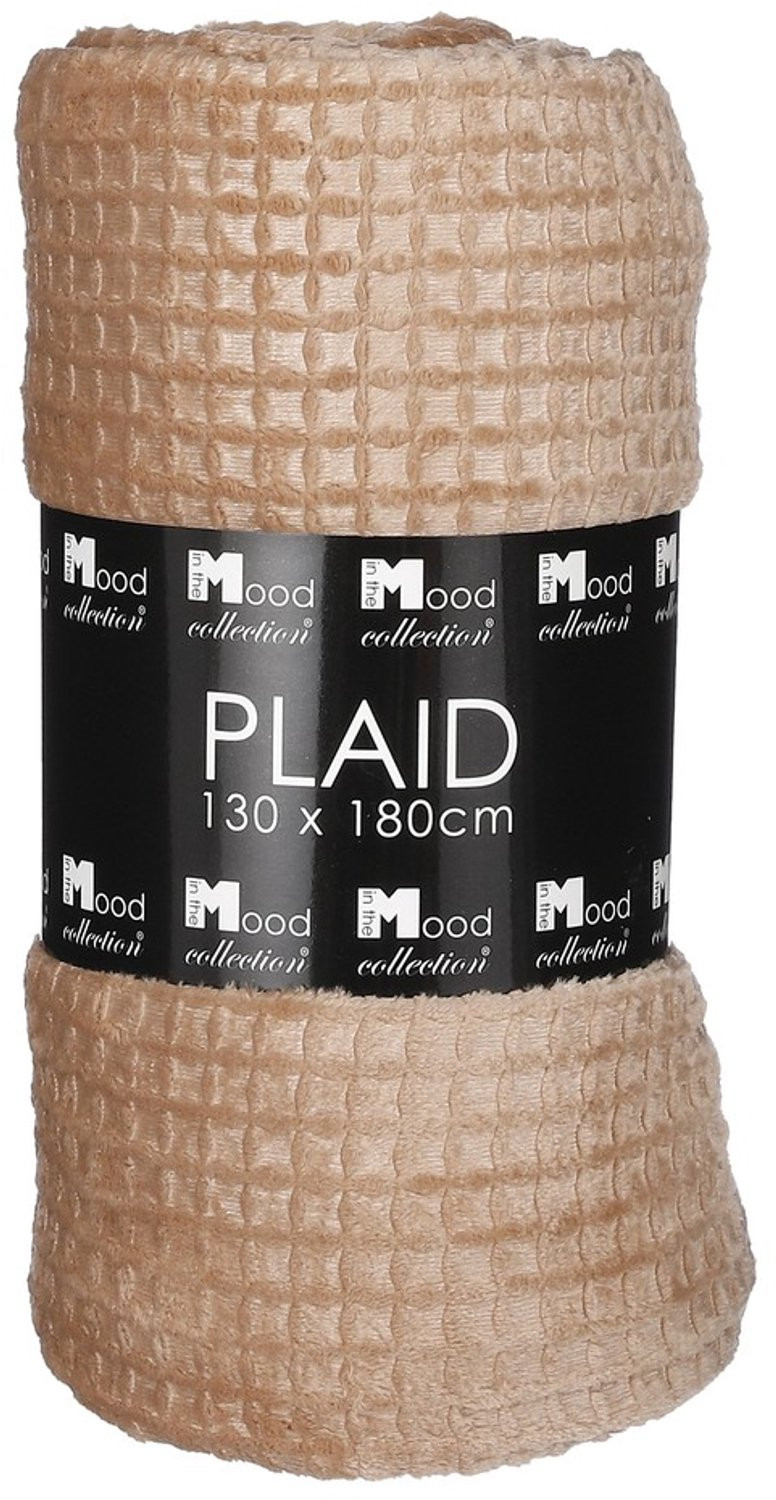 In The Mood Collection Joanne Fleece Plaid Lichtbruin B: 130 cm, L: 180 cm