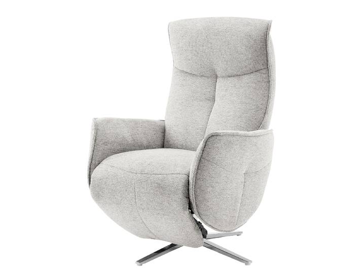 home24 Relaxfauteuil grijs Geweven stof Aranja 83 x 114 x 88cm