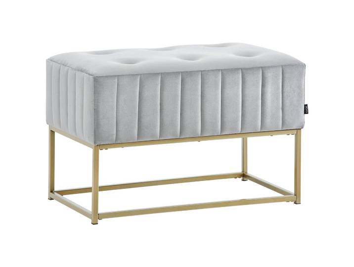 Xora Hockerbank, Grau, Gold, Metall, 1-Sitzer, 72x41x46 cm, Stoffauswahl, Schlafzimmer, Bettbank