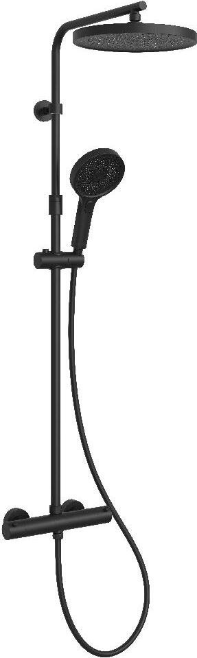 Kielle Oudee Doucheset met thermostaat, 260 mm, 3 straalpatronen, mat zwart