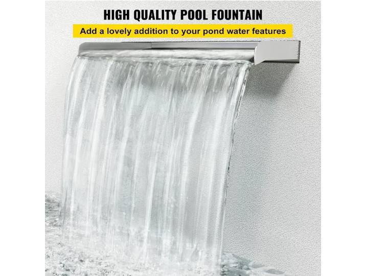Fontaine murale cascade Yuchi en acier inoxydable pour aménagement paysager, avec cascade de roches et rideau d'eau