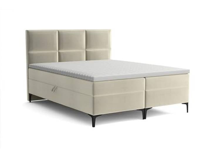 Imebel Boxspringbett mit Topper und 2 Bettkasten, Polsterbett, Doppelbett Hooby (beige, 180x200 cm)