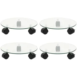 vidaXL Pflanzenroller 4 Stk. 28 cm Hartglas Rund
