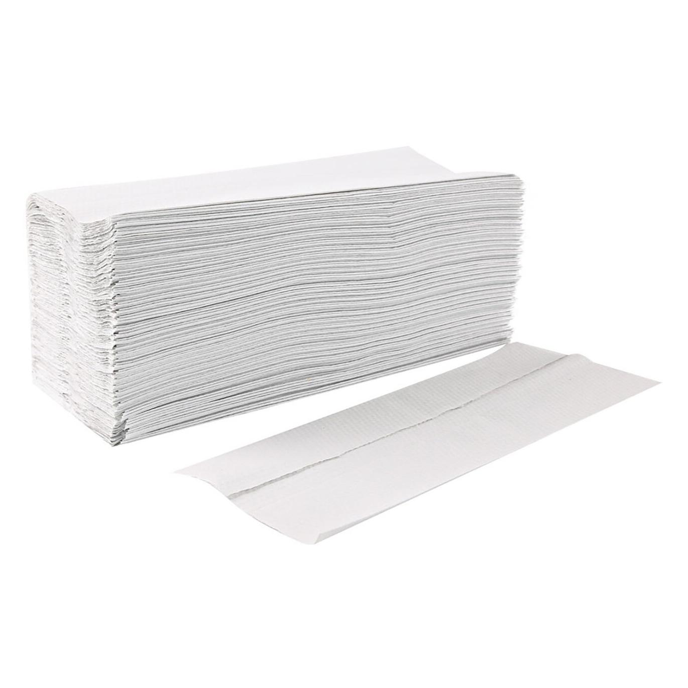 franz mensch HygoClean Falthandtücher, weiss, 1-lagig, 25x32cm, C-Falz 152 Stück, 100% Recyclingpapier (30464)