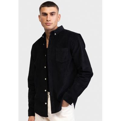 Langarmhemd REDEFINED REBEL "Redefined Rebel Shirt RRSean Shirt", Herren, Gr. L, Normalgrößen, schwarz, Web, 98% Baumwolle, 2% Elasthan, Hemden