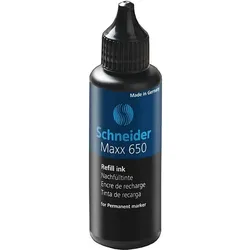 Schneider, Ersatzpatronen + Tintenfass, Permanentmarker-Nachfülltusche (Schwarz, 6 Stk.)