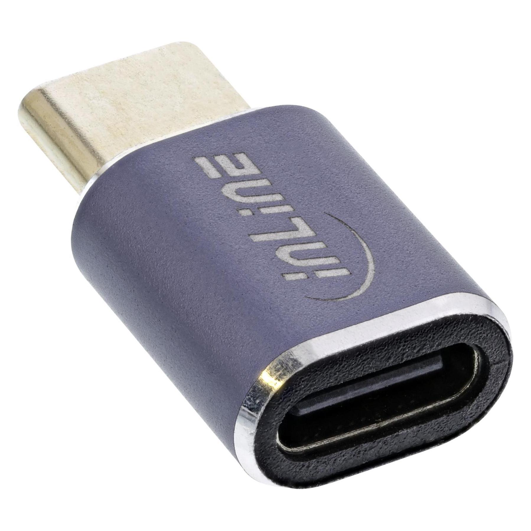 InLine USB4 Adapter, USB Typ-C Stecker/Buchse, Aluminium, grau (35900A)