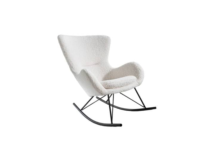 Design Schaukelstuhl „Luxury Swing“ Bouclé Weiss Invicta Interiors