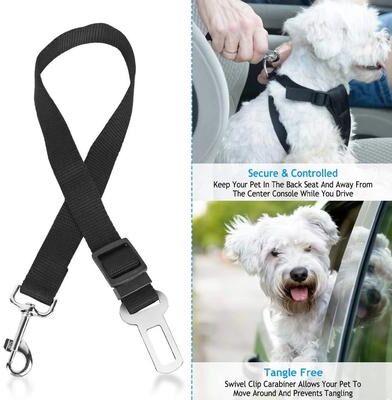 Uplift Essentials Universal Adjustable Nylon Pet Safety Seat Belt Universal Adjustable Nylon Pet Safety Seat Belt