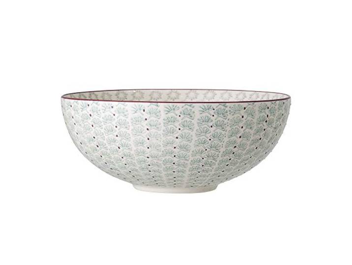 Bloomingville Schale Maya, Farbe Grün, aus Steingut, Inhalt 2600 ml, Maße: D28,5xH11,5 cm, Spülmaschinengeeignet, 82046866