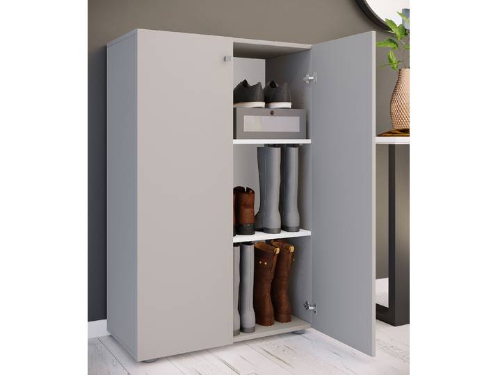 Commode à chaussures B 70 x 110 x 39cm Gris/Gris