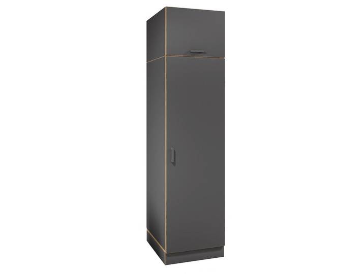 Mid.you Wäscheschrank Rislo, Anthrazit, Honigeiche, 3 Fächer, 50x200x60 cm, Waschküche, Wäscheschrank