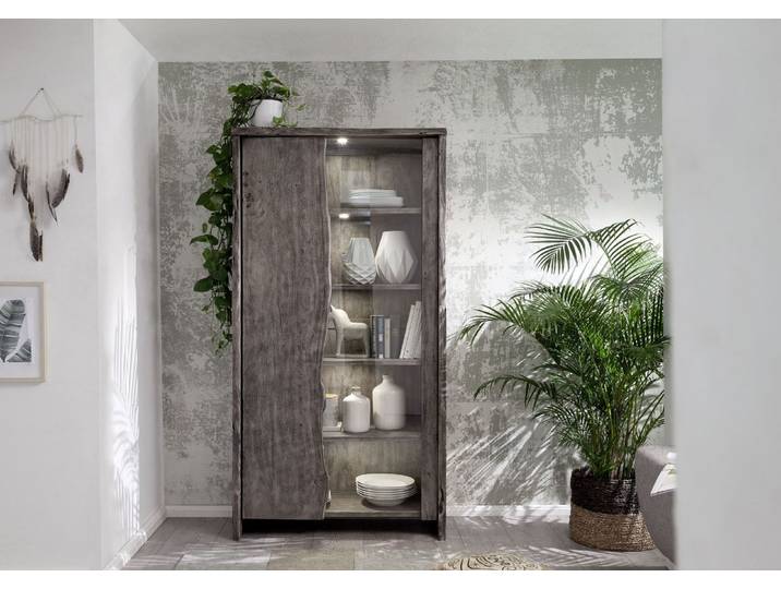Vitrine 105x45 Acacia laqué Gris taupe PURE ACACIA #911