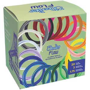 3Doodler Filament Flow PLA, 20 Farben, für Flow Essentials 3D-Stift, 20 Stück