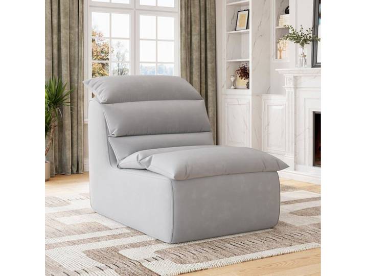 Fauteuil relax ergonomique - Mémoire de forme - Pliable - 100x82x87 cm - Gris - Salon/chambre/bureau - Antidérapant