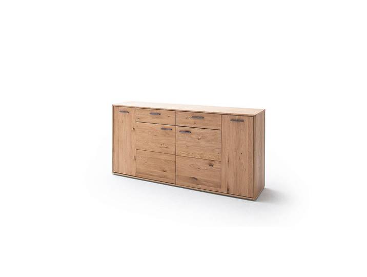 Livetastic Sideboard Gaborone, Eiche, Holz, Asteiche, furniert, massiv, 6 Fächer, 2 Schublade(n) Schubladen, 184x90x44 cm, Made in EU, Holzmöbel, Kleinmöbel Holz, Holzkommoden, Sideboards Holz