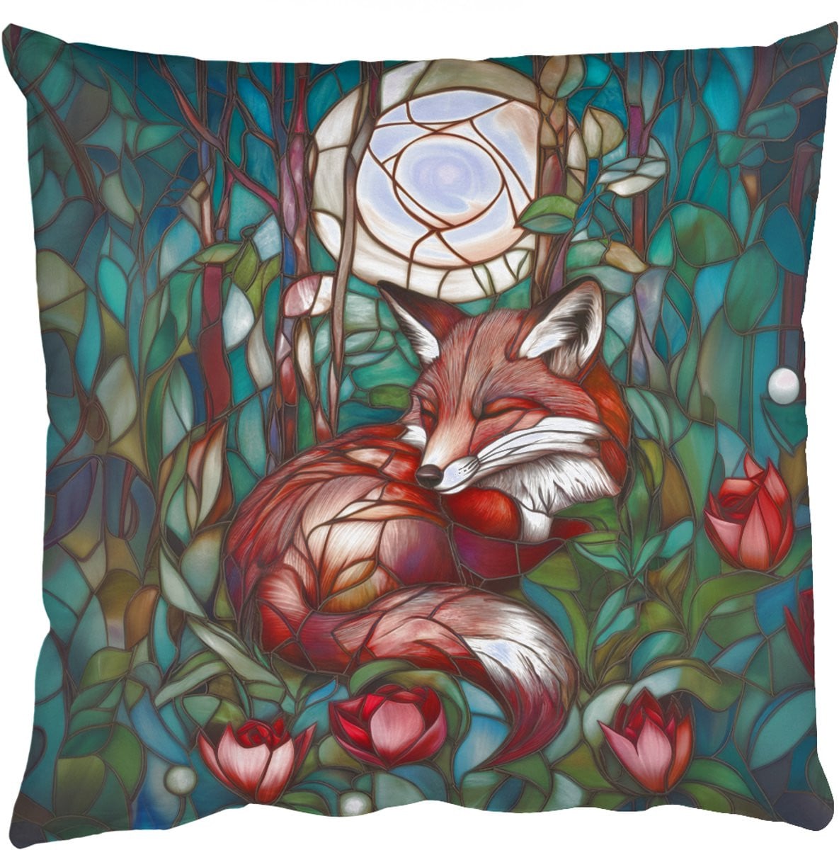Sierkussen Mozaïek Vos Bos Maan - 45 x 45 cm