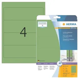 Herma Selbstklebende Ordnerrücken–Etiketten 80 Stück »61x192 mm« grün, 8 cm
