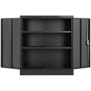 Fromm&Starck Werkzeugschrank MCAB-22, aus Metall, schwarz, mit 2 Fachböden, abschließbar, 92 x 103 x 40 cm
