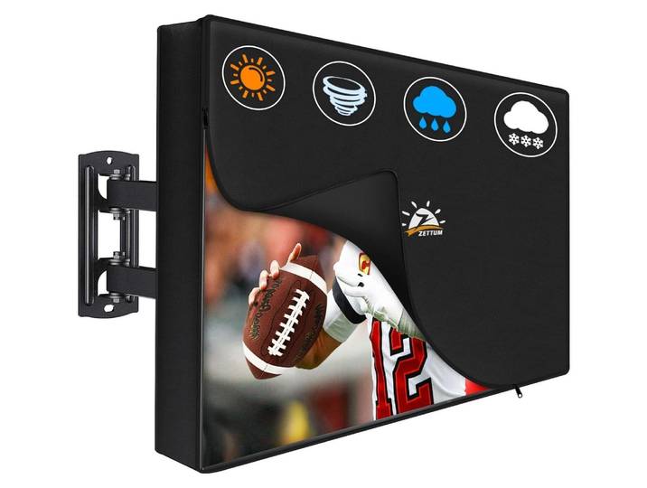 Aufklappbare TV Abdeckung für 28-32 Zoll Fernseher – Wasserdicht & Heavy Duty Bildschirmschutz, 600D PolyurethanOxford mit Reißverschluss