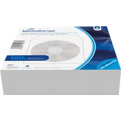 MR BOX62 - CD Papierhülle für 1 Disc, 100er Pack, weiß