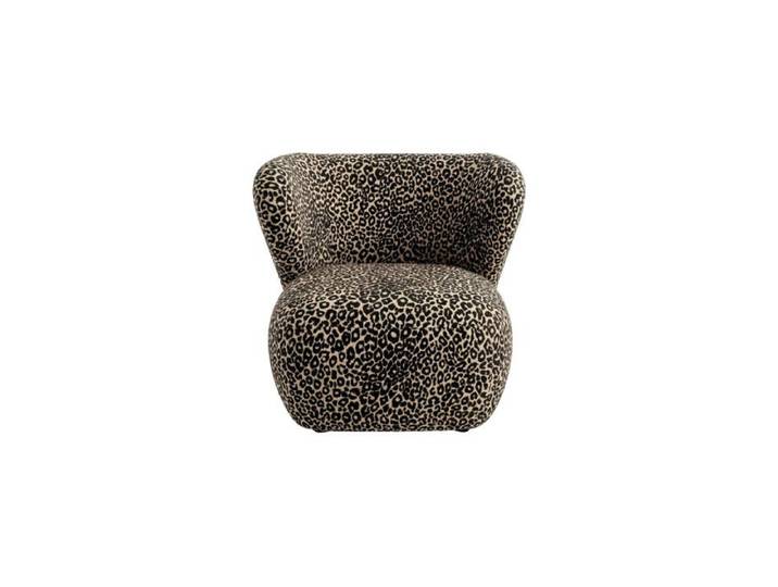 CAPRI - Fauteuil tissu imprimé animalier - Café