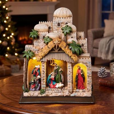 Roman Inc/Drop Ship Bethlehem Lighted Nativity Table Sculpture Multi Warm , Multi Warm