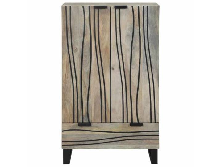 KTHLBRH Aufbewahrungsschrank aus Mangoholz, 60 x 33,5 x 100 cm, Weiß und 3 Türen, Platz für Geschirr und Dekoration, stabil mit Wandbefestigung, für Wohnzimmer oder Esszimmer