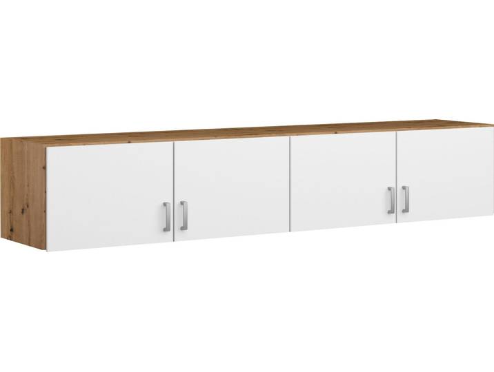 Schrankaufsatz RAUCH Bremen , weiß (weiß, eiche artisan), B:181cm H:39cm T:54cm, Holzwerkstoff, Möbelaufsätze, Schrankaufsatz