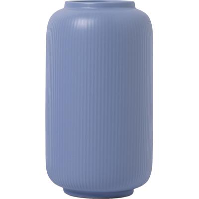 Tischvase OTTO HOME "Ylvii, innen vollständig glasiert und wasserundurchlässig", blau (blau matt), H:22cm Ø:12cm, Keramik, Vasen, aus Keramik, uni matt oder mit glänzender Effektglasur, creme und blau