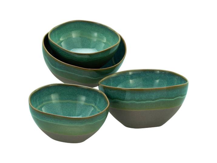 Creatable Schale, Olivgrün, Keramik, 4-teilig, rund, Geschirr, Schalen & Schüsseln, Schalen