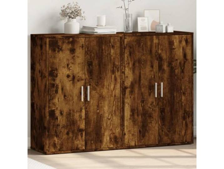HEFZGDB Sideboard 2 STK. Räuchereiche 60x31x84 cm aus Holzwerkstoff mit hoher Stabilität, Feuchtigkeitsbeständigkeit, glatter Oberfläche, praktischem Stauraum für Wohnzimmer und großer