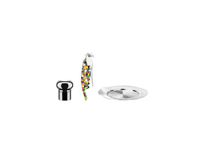 Alessi - Coffret Vin - Noir - Fonte d'aluminium - Designer Alessandro Mendini