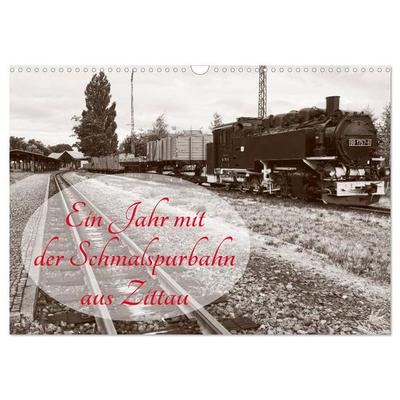 Ein Jahr mit der Schmalspurbahn aus Zittau (Wandkalender 2026 DIN A3 quer), CALVENDO Monatskalender