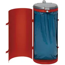 kaiserkraft Stahlblech-Abfallsammler für 120-l-Sack, Abfalleimer, Rot