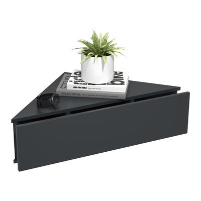 Nachttisch VCM "Holz Wandschublade Eckregal Nachttisch Usal S", schwarz (anthrazit), B:60cm T:43cm, Tische, Nachttisch