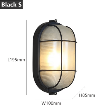 Inspire Curations Vintage Waterproof Outdoor Wall Light With E27 Base Retro Explosion Proof Porch & Ceiling Lamp black S cold White 6000k