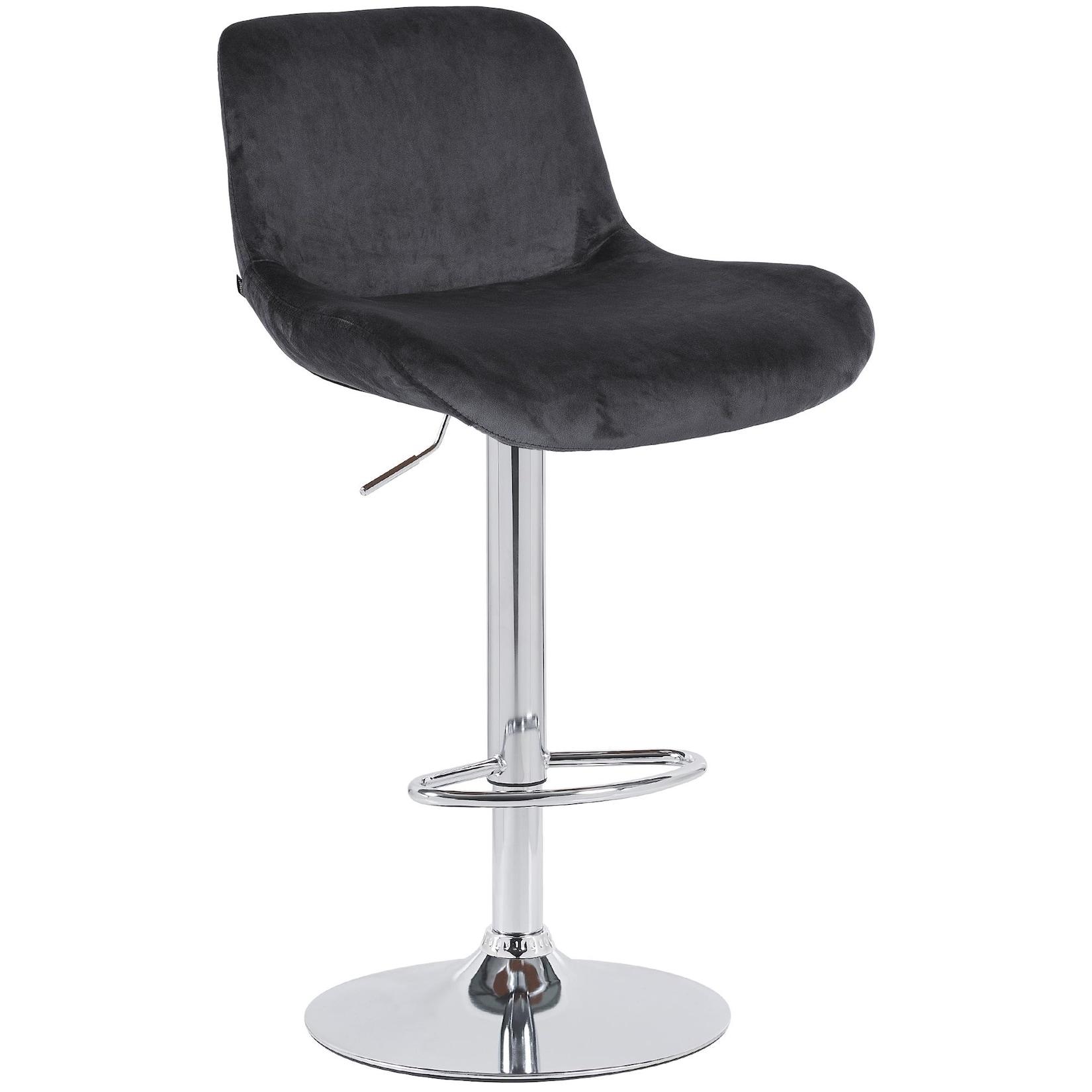 CLP Barhocker Solon Chrom Samt Farbe: schwarz, Material: Samt