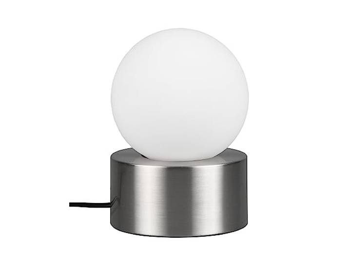 Reality Leuchten Tischleuchte Countess R59051007, Metall Nickel, Glas weiß, exkl. 1x E14, On/OFF Touch