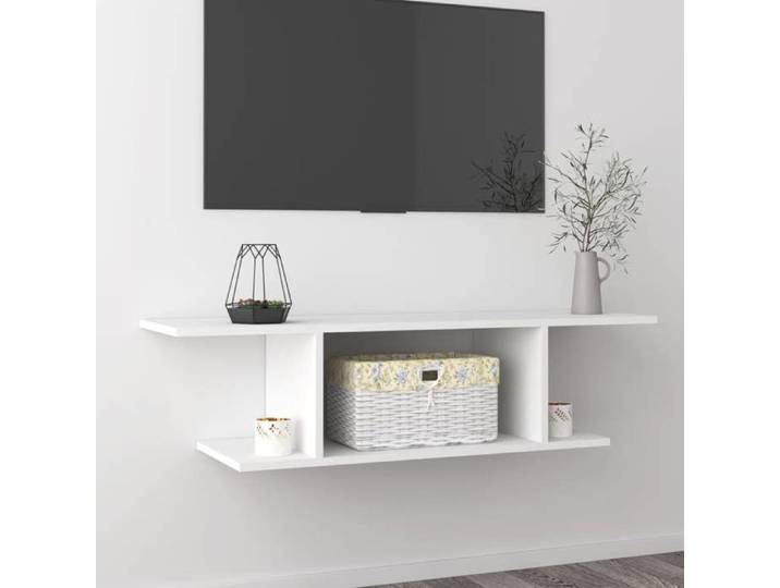 Meuble TV mural-Armoire TV suspendu Blanc 103x30x26 5 cm