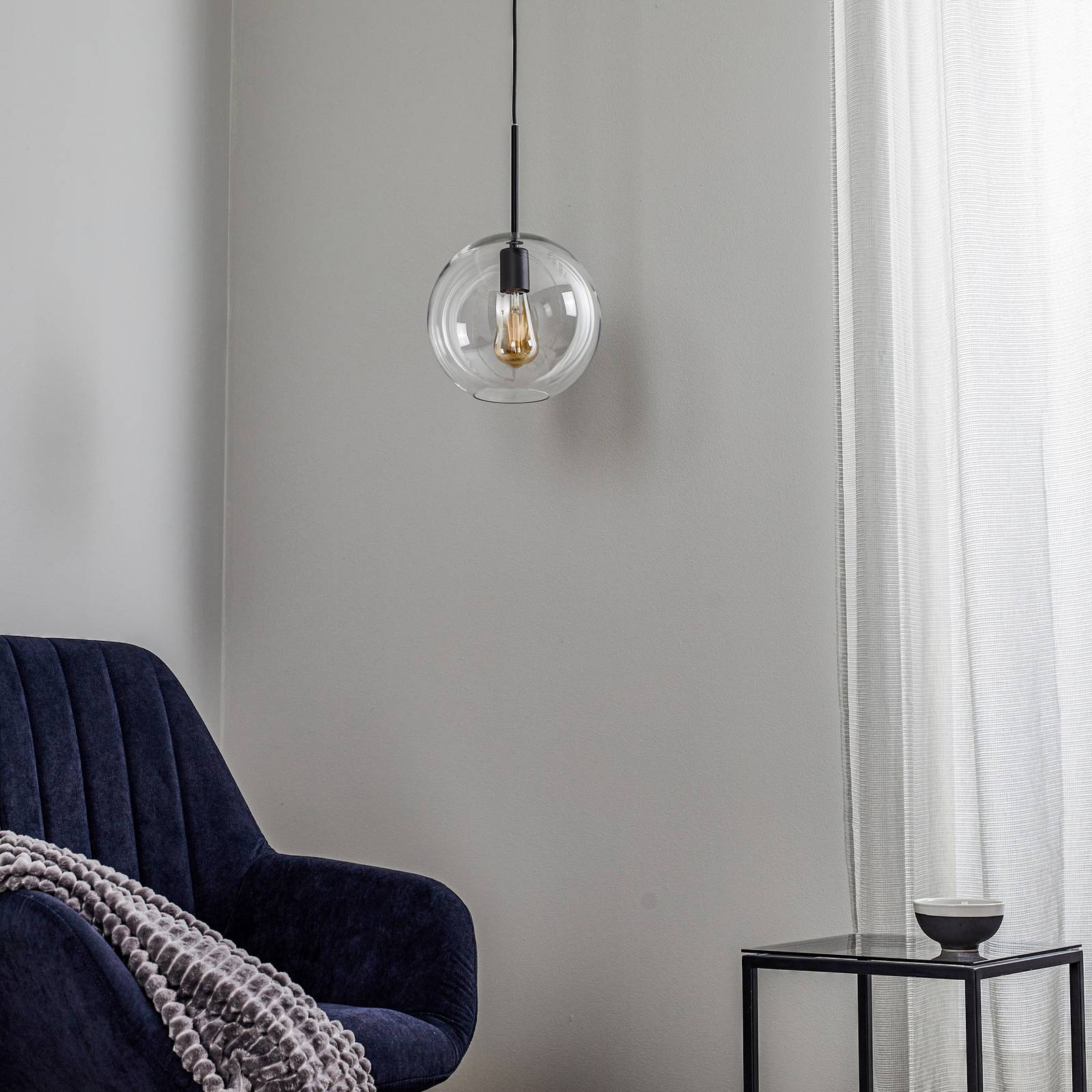 Glas Hängelampe Sphere L Nowodvorski Lighting, dimmbar, schwarz, für Wohn- / Esszimmer, Metall, Modern, Pendelleuchte